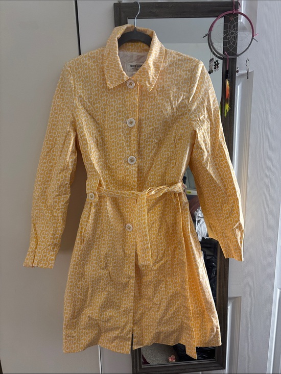 Skirtin Around Jackets & Blazers - Skirtin Around Yellow Patterned Trench Coat